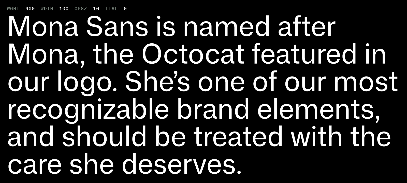 Expanding Mona Sans hover state